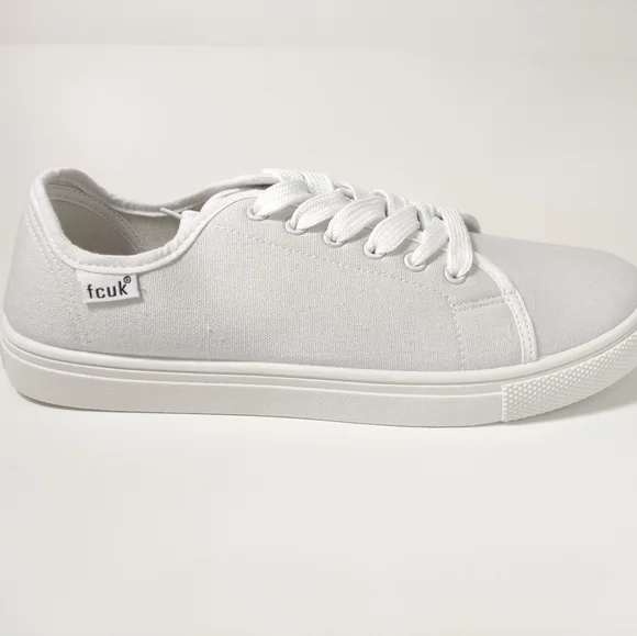 French Connection Canvas Sneakers on White - Picture 3 of 6